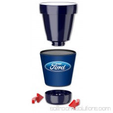 Mugzie 16-Ounce Tumbler Drink Cup with Removable Insulated Wetsuit Cover - Ford Logo - Blue